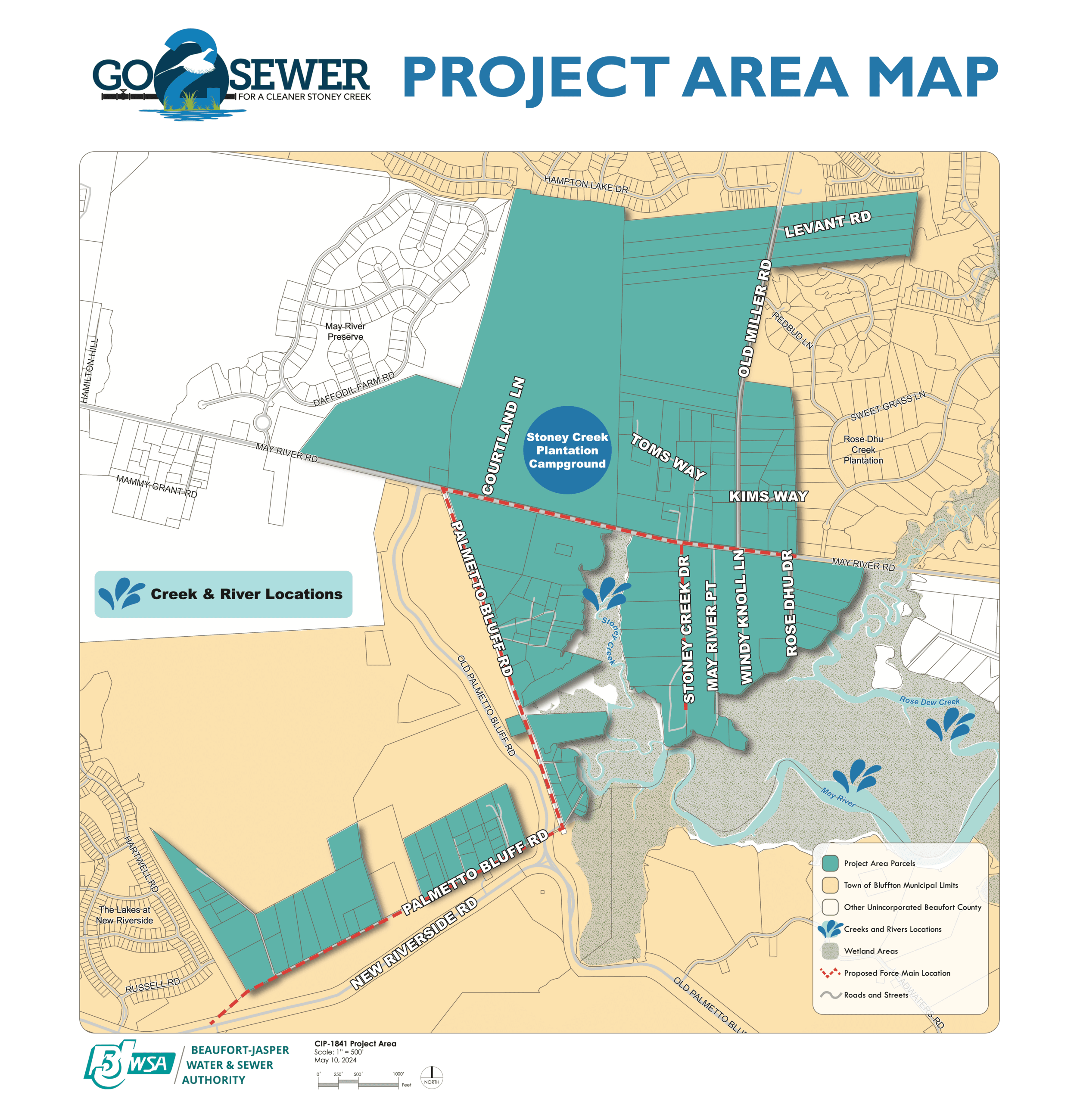 Go2Sewer Stoney Creek Project Area Map